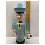 HAND PAINTED WOOD BOBBLE HEAD MAN COIN BANK, NO