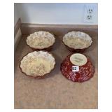 FLORAL LACE TEMPTATIONS, SET OF 4 0.8 QT BOWLS
