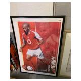THIERRY HENRY ARSENAL SOCCER POSTER IN FRAME