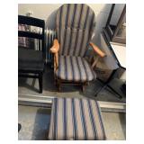 VINTAGE SOLID WOOD GLIDER WITH OTTOMAN