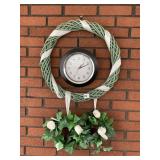 WALL CLOCK AND WREATH