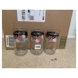 18 MATCHING GLASSES WITH FLORAL DESIGN