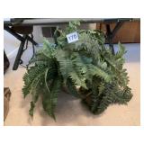 ARTIFICIAL FERN IN BRASS PLANTER