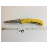GERBER YELLOW PLASTIC HANDLE 8" KNIFE WITH