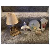 PIONEER WOMAN DECORATIVE PLATE, PORCELAIN BASKET,