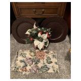 TABLE RUNNER, ARTIFICIAL FLOWERS, PLATES