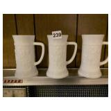 MILK GLASS MUGS