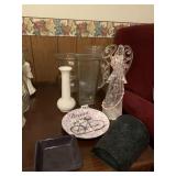 VASES, ANGEL, DECORATIVE PLATE