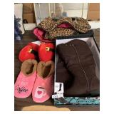 5.5 W WIDE CALF BROWN BOOTS, SLIPPER, LEOPARD