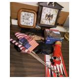 WALL CLOCKS, CHECKERS, 1000 PC PUZZLE, YARD FLAGS