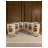 SET OF 6 MILLER LITE PILSNER BEER GLASSES