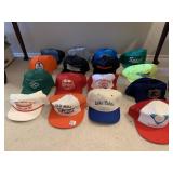 VINTAGE BALL CAPS HAT COLLECTION, CIGARETTES,