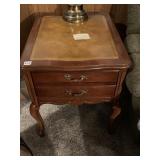 END TABLE 1 DRAWER, LEATHER TOP 24"H X 26" W X