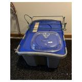 FLIP TOP STORAGE BIN, WIRE CASSEROLE HOLDER,