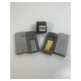 TWO ZIPPO KEY RING ONE SILVER TONE ONE GOLD TONE
