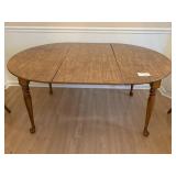 ROUND DINING ROOM TABLE, 60X42X30, INCLUDES LEAF