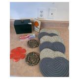 RECIPE BOX, CLEVELAND BROWNS PLAQUE, HOT PADS