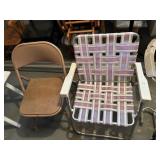 FOLDING CHAIR AND VINTAGE LAWN CHAIR