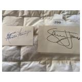 SAM JONES ACTOR 4 X 6" HAND SIGNED CARD & RHONDA