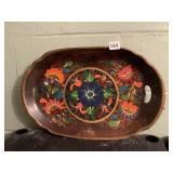 HAND PAINTED WOODEN TRAY