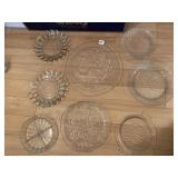 GLASS SERVING PLATTERS INCLUDING PA DUTCH DESIGN,