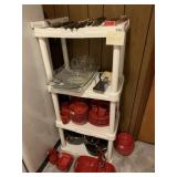 PLASTIC SHELF 48" H X 22" W X 14" D, CONTENTS NOT