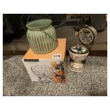 MUSIC BOX EGG, JAR, CLARICE BOWL