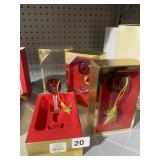 LENOX RUDY ETCHED GLASS CORDIALS IN OB $25.00