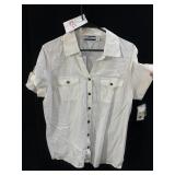 CROFT & BARROW LADIES WHITE BUTTON FRONT SHIRT SZ