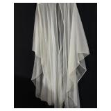 FULL LENGTH SHEER LADIES ROBE SINGLE BUTTON NECK