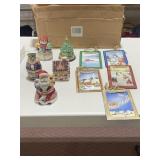 LARGE SET OF CHRISTMAS THEMED COVERED BOXES