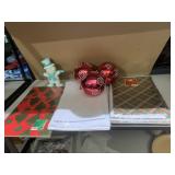 GIFT BOXES, 3 ORNAMENTS, NO SNOW MAN INCLUDED