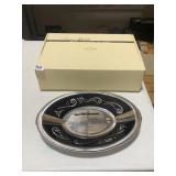 SPYRO BLACK BREAD TRAY METAL SERVE WARE IN OB