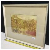JUNGLE SCENE SIGNED LOWER RIGHT