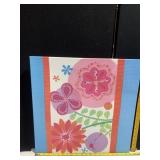FLOWER PRINT ON CANVAS BRIGHT FLOWERS