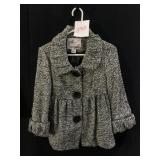KENSIE SIZE 6 BLACK TWEED JACKET LINED EXTRA