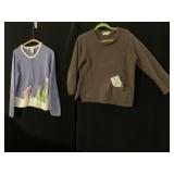 TALBOTS SZ 20 PURPLE CHRISTMAS SWEATER BROWN LULU