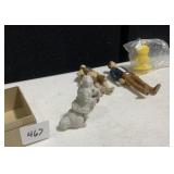 2 STAR TREK FIGURES AND JAPAN POODLE FIGURINE