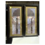 44" X 20" W FRAMES W/ MODERN PRINT UNDER GLASS
