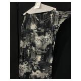 BLACK AND WHITE SEMI SHEER DRESS STREET LENGTH