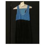 BODY CENTRAL BLUE RUFFLE BODICE DRESS OR TOP WITH