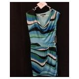 SHARAGANO SZ 6 TURQUOISE GREEN STRETCH DRESS WITH