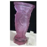 RAISED NUDE FIGURAL VASE 8.5" H OCTAGON BASE