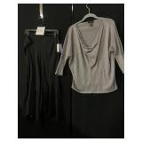 LARRY LEVINE BLACK KNIT MIDI SKIRT SIZE 12 SPENSE