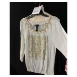 INTERNATIONAL CONCEPTS OFF WHITE LIGHT KNIT TOP