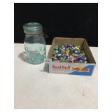 MARBLES, ATLAS MASON JAR