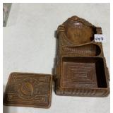 VINTAGE ASHTRAY, CIGARETTE BOX, PIPE HOLDER