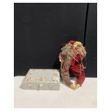 VINTAGE JEWELRY BOX, DOLL