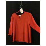 CALVIN KLEIN RED POLYESTER SPANDEX LONG SLEEVE