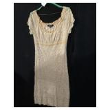 ARDEN B BEIGE STRETCH LACE EMPIRE WAIST DRESS
